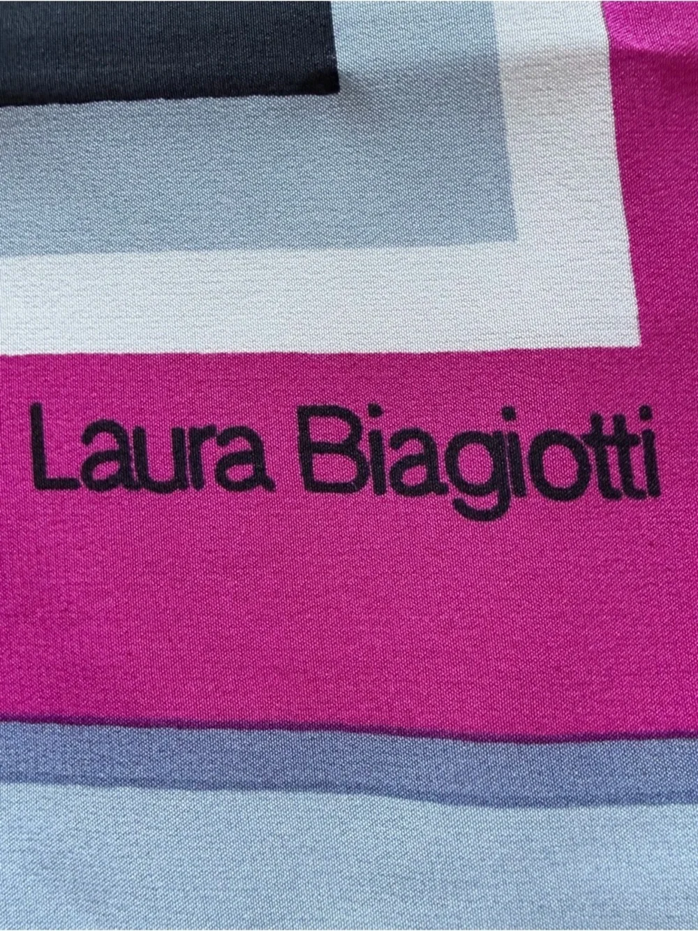 Laura Biagiotti Silk Scarf Pink Floral Hand Rolled Designer